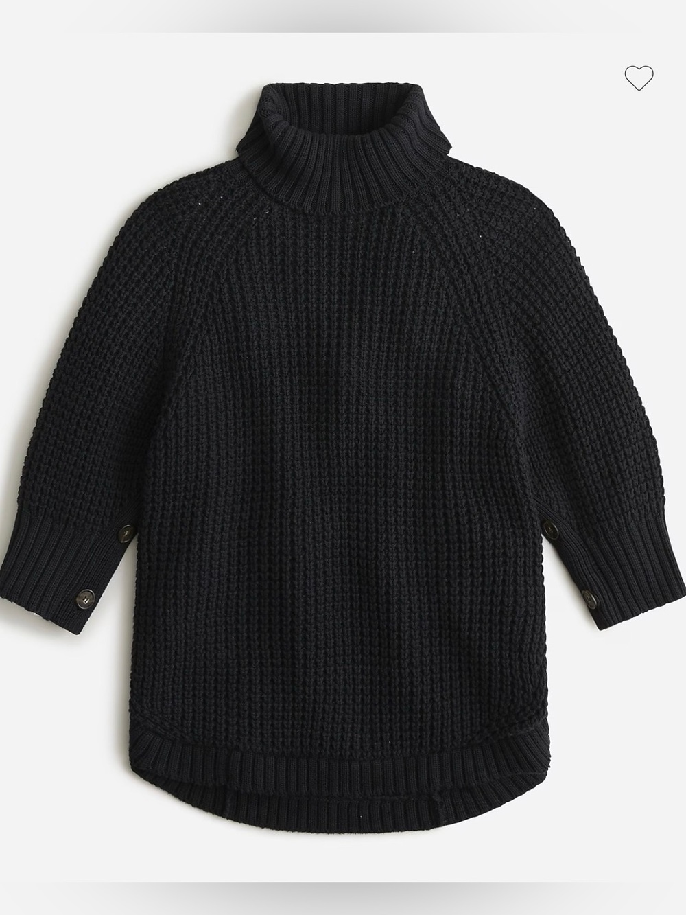 JCrew Turtleneck Cotton Poncho Black Size L/XL NWT Cotton